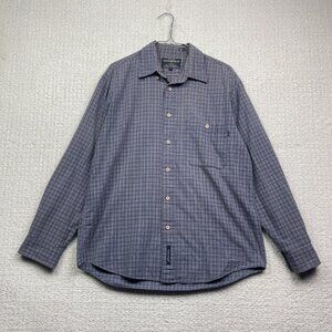 Cottonfield by Carli Gry  Blue Plaid Button Up Shirt Mens M Camp Outdoor Hike